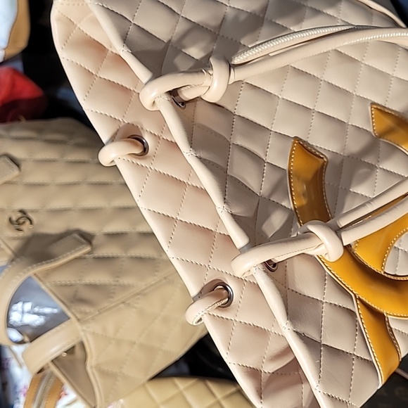 Chanel Cambon Line Tote Bag Calf Beige - Picture 8 of 14